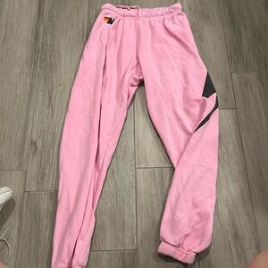 Aviator Nation pink lightning bolt sweatpants